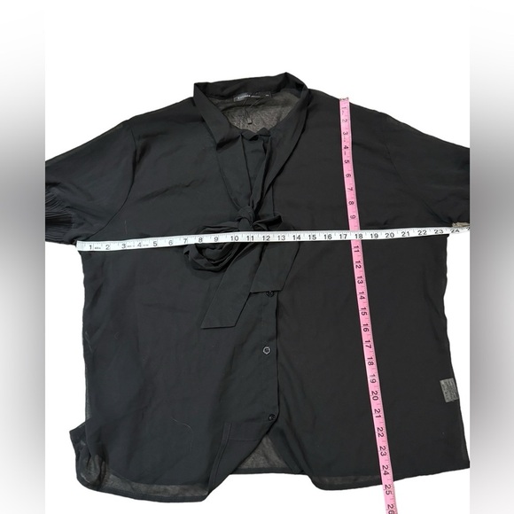 NWOT Celmia chiffon Black poet sleeve sheer top China size 5X (see measurements) - Picture 7 of 9